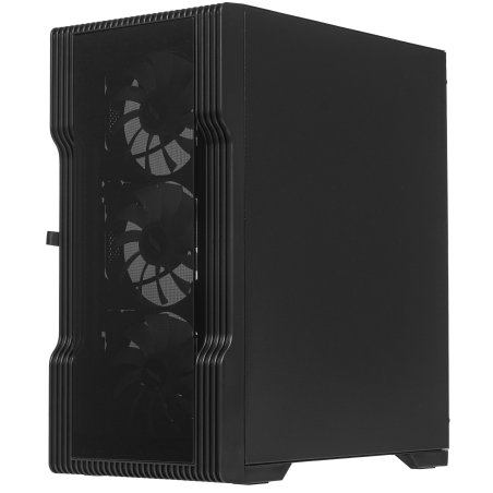 Компьютерный корпус 1STPLAYER TRILOBITE T3-G Black/mATX, TG/4x 120мм LED fans inc./T3-G-BK-4F1