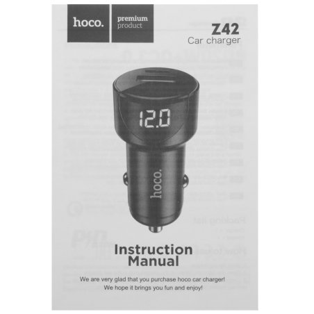 Автомобильная зарядка (от прикуривателя) HOCO Z42, PD20, QC3.0, один порт USB, один порт Type-C, серый