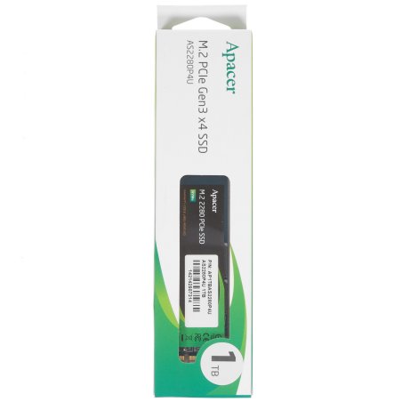 Накопитель SSD Apacer AS2280P4U, 1Tb, M.2 2280, PCIe 3.0 x4, NVMe, R/W 3500/3000