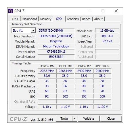 Оперативная память Kingston Fury Impact, DDR5, 32Gb (2x16 Gb), 4800 MHz, CL38, SO-DIMM