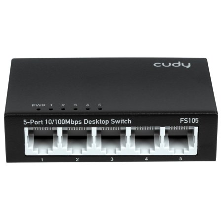 Коммутатор Cudy FS105 5-Port 10/100 Mbps Desktop Switch, 5 10/100M RJ45 Ports, Loop Detection, Metal Case, Power Saving, Plug & Play
