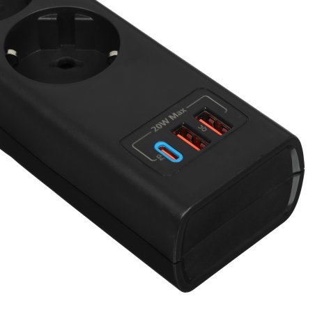 Сетевой фильтр Philips CHP4336BB/51, 3м, 3 розетки, черный