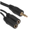 Кабель разветвитель аудио сигнала Cablexpert CCA-415-0.1M, Jack3.5 папа->2х Jack3.5 мама 10см, черный