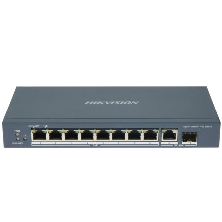 Коммутатор Hikvision DS-3E0510P-E 9G 1SFP 8PoE+ 110W неуправляемый