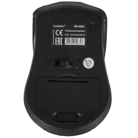 Мышь беспроводная ExeGate Professional Standard SR-9023 черный, 1200 dpi, радиоканал, USB, кнопки - 3