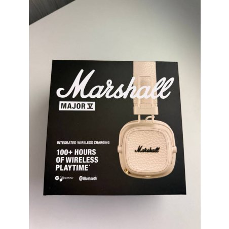 Беспроводные/проводные наушники Marshall Major V бежевый, накладные, Bluetooth + проводной, беспроводная зарядка