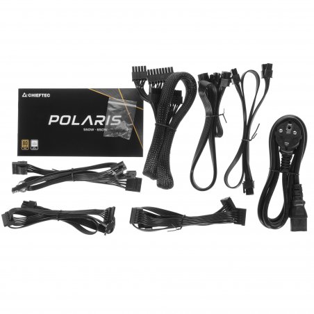 Блок питания Chieftec Polaris PPS-550FC (ATX 2.4, 550W, 80 PLUS GOLD, Active PFC, 120мм fan, Full Cable Management) Retail