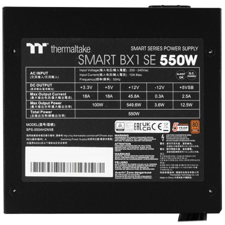 Блок питания Thermaltake Smart BX1 SE ATX 550W 80+ bronze 24pin APFC 120мм fan color LED 6xSATA RTL