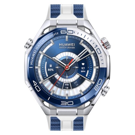 Умные часы Huawei Watch Ultimate 2 MCH-AL00, 1.5" AMOLED, Wi-Fi, Bluetooth, NFC, 20 ATM, титан / синий / белый