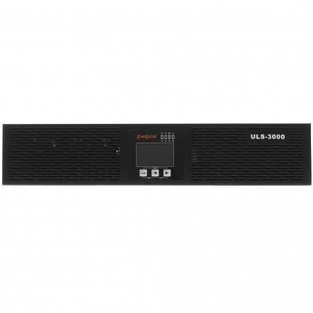 Источник бесперебойного питания On-line ExeGate EP285648RUS PowerExpert ULS-3000.LCD.AVR.C13.USB.RS232.SNMP.2U 3000VA/3000W, On-Line, PF=1, LCD, 6*IEC-C13, RS232, USB, SNMP-slot, Rackmount 2U/Tower, черный