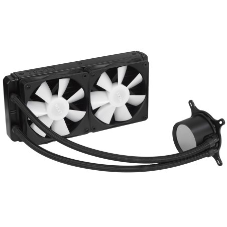 Система жидкостного охлаждения для ПК/ Water Cooling System NZXT Kraken Elite 280 RGb (250W, 280мм, LED temp., Black/ Fans: 2x140мм, 98.61CFM, 34.5dBA, 2000RPM/ Pump height 65мм, 2800RPM, Rad thickness 27мм/ S: 1851, 1700, 1200, 115X, AM5, AM4)
