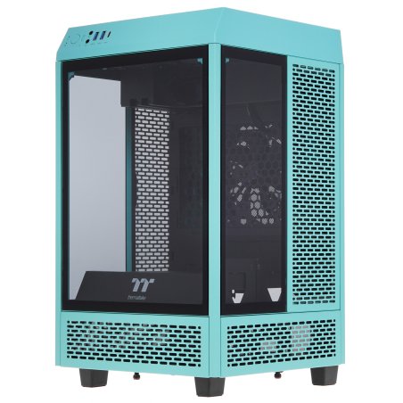 Компьютерный корпус Thermaltake The Tower 100 Turquoise черный без БП miniITX 1x120мм 3x140мм 2xUSB 3.0 audio bott PSU