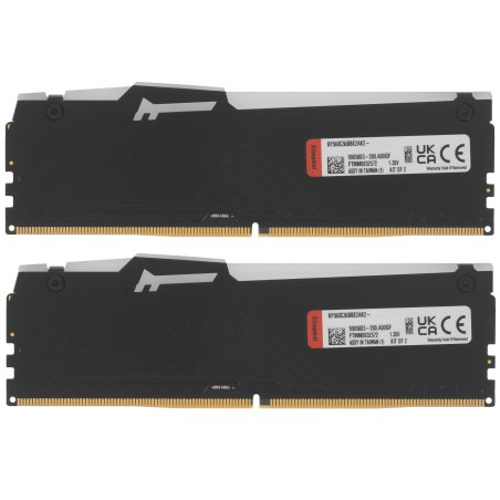 Оперативная память Kingston Fury Beast, DDR5, 32Gb (2x16Gb), 6000MHz, CL36, DIMM, с радиаторами, RGB, черный