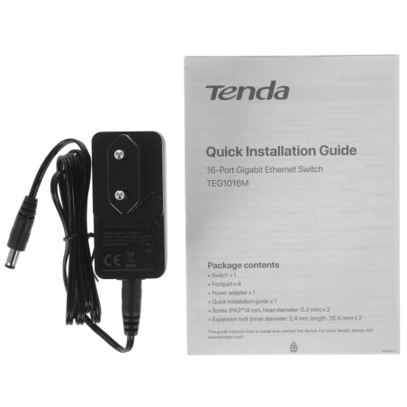 Коммутатор Tenda TEG1016M неуправляемый 16-портовыйGigabit Ethernet