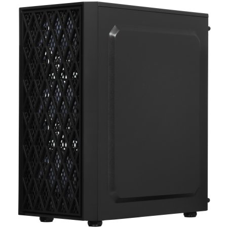 Компьютерный корпус Miditower ExeGate EVO-8243 (ATX, без БП, 2*USB+1*USB 3.0, черный, 3 вент. с RGb подсветкой, боковая панель - закаленное стекло)
