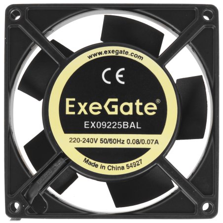 Вентилятор для корпуса ExeGate EX09225BAL черный, 92 мм, 2500 об/мин, 32 дБ