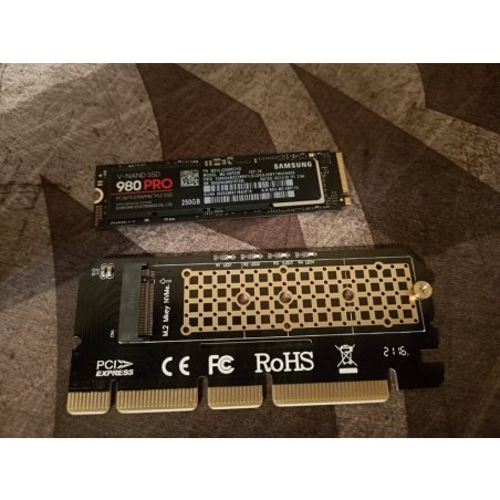 Переходник ORIENT C299E PCI-E 16x->M.2 M-key NVMe SSD, тип 2230/2242/2260/2280 (30899)