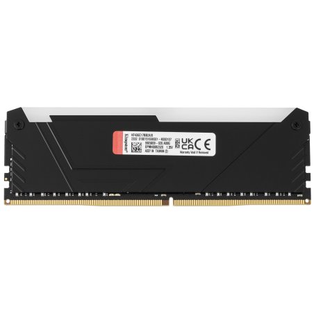 Оперативная память Kingston Fury Beast, DDR4, 8Gb (1x8Gb), 3600MHz, CL17, DIMM, с радиатором, RGb, черный