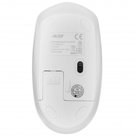 Мышь беспроводная Acer OMR408 белый, 1600 dpi, радиоканал, USB, кнопки - 4
