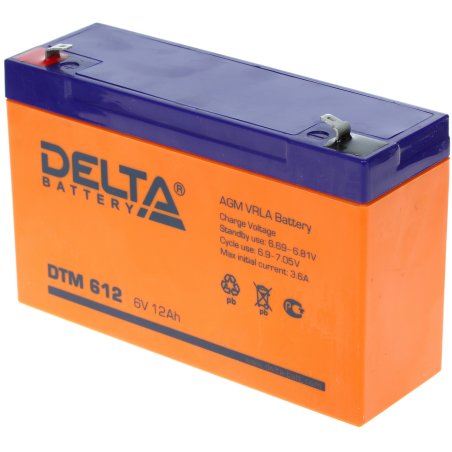 Батарея Delta DTM 612 (6V, 12Ah)