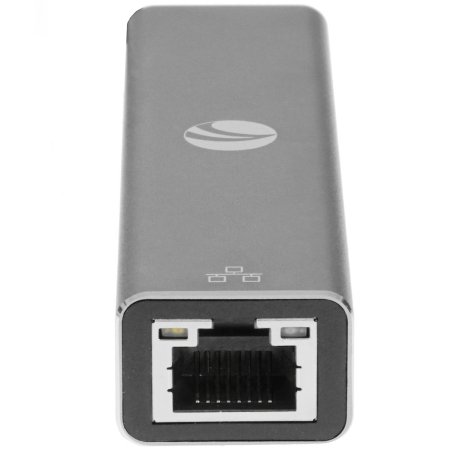 Переходник VCOM USB 3.0 -->RJ-45 1000Mbps+3 USB3.0, Aluminum Shell, 0.2м <DH312A>
