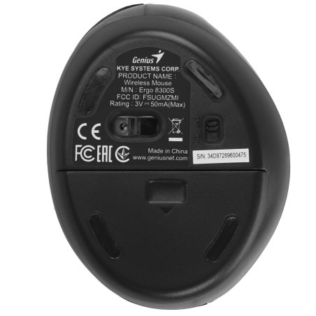 Мышь беспроводная Genius Ergo 8300S черный, 1600 dpi, радиоканал, USB, кнопки - 7