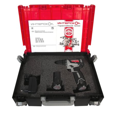 Дрель-шуруповерт аккумуляторная Интерскол ДА-10/12В 38 аккум. патрон:быстрозажимной (кейс в комплекте) (757.2.2.46)