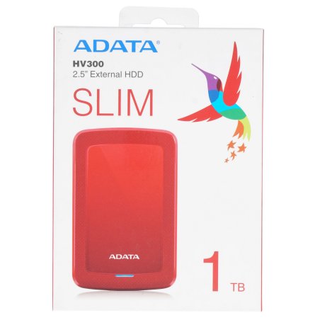 Внешний жесткий диск 1TB ADATA HV300, 2,5" , USB 3.1, красный