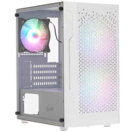 Компьютерный корпус Powercase Mistral Micro Z3W Mesh LED, Tempered Glass, 2x 140мм + 1х 120мм 5-color fan, белый, mATX (CMIMZW-L3)