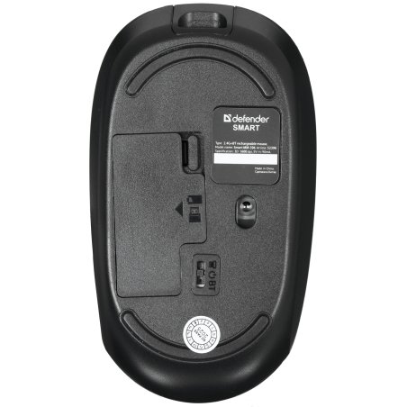 Мышь беспроводная Defender Smart MM-396 черный, 1600 dpi, радиоканал, Bluetooth, USB, кнопки - 3