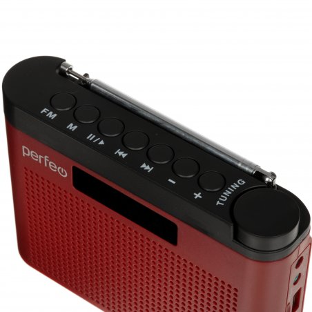 Радиоприемник Perfeo цифровой ТАЙГА FM+ 66-108МГц/ MP3/ встроенный аккум,USB/ бордовый (I70RED) PF_C4940