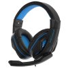 Гарнитура игровая Gembird MHS-G215, код "Printbar", черный/синий, регулировка громкости, кабель 2м