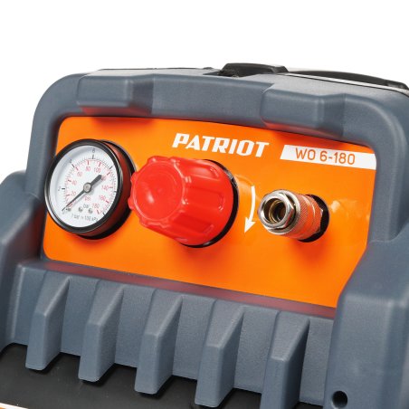 Компрессор поршневой Patriot WO 6-180 безмасляный 180л/мин 6л 1100Вт черный/оранжевый