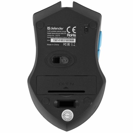 Мышь беспроводная Defender Accura MM-275 синий, 1600 dpi, радиоканал, USB, кнопки - 6