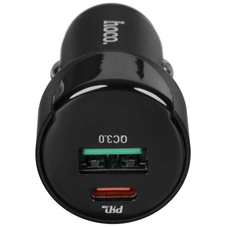 Автомобильная зарядка (от прикуривателя) HOCO Z42, PD20, QC3.0, один порт USB, один порт Type-C, черный