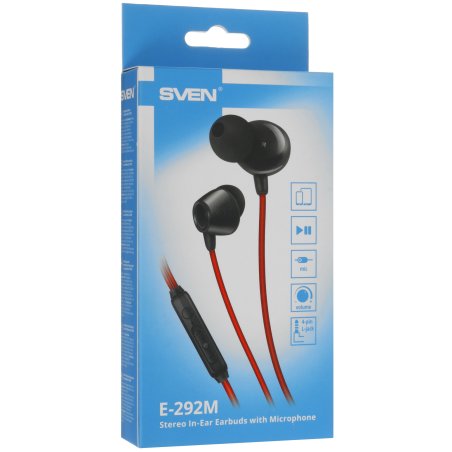 Наушники проводные внутриканальные SVEN E-10 BK (черный)