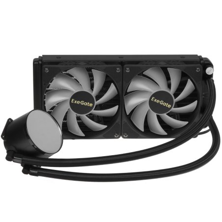 Система водяного охлаждения ExeGate BlackWater-240V2.PWM.RGb черный, 120 мм, алюминий, 2000 об/мин, 22 дБ, 4 pin, 220 Вт