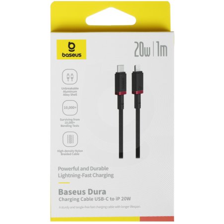 Baseus Dura Series Fast Charging Cable Type-C to iP 20W 1m Red+Black P10377800U01-01