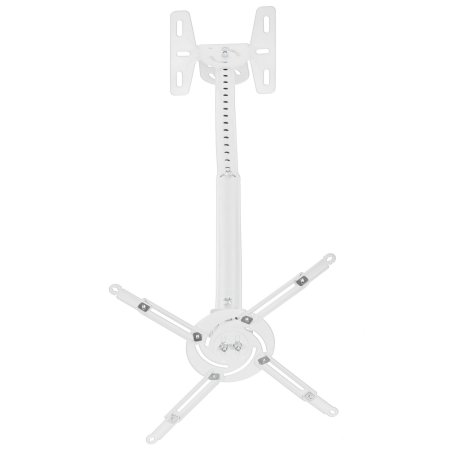 Универсальный потолочный комплект Wize WPC-W состоящий из крепления+штанги 61-96 cм+площадки к потолку для проектора, макс. расстояние между крепежн. отв. 370 мм, наклон +/-15°, поворот +/-15°, вращение 360°, до 12 кг, белый, рознич. упаковка