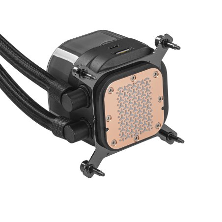 Система жидкостного охлаждения Water Cooling System Corsair iCUE LINK TITAN 240 RX LCD (240мм, белый, RGb/ Fans: 2x120мм, 73.5CFM, 36dBA, 2100RPM/ S: 1851, 1700, AM5, AM4)