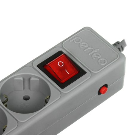 Сетевой фильтр Perfeo "POWER+",PF_A4663 (5,0м, 5 розеток, серый (PF-PP-5/5,0-G))