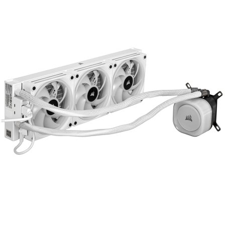 Система жидкостного охлаждения Corsair iCUE LINK H150i RGb (360мм, белый, RGb/ Fans: 3x120мм, 63.1CFM, 37dBA, 2400RPM/Rad thickness 27мм/ S: 1851, 1700, 1200, 115X, AM5, AM4)