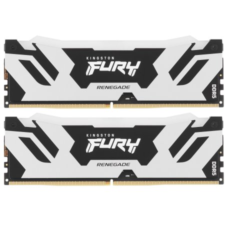 Оперативная память Kingston Fury Renegade, DDR5, 64GB (2x32 GB), 6400 MHz, CL32, DIMM, радиатор, RGB, серебристый/черный