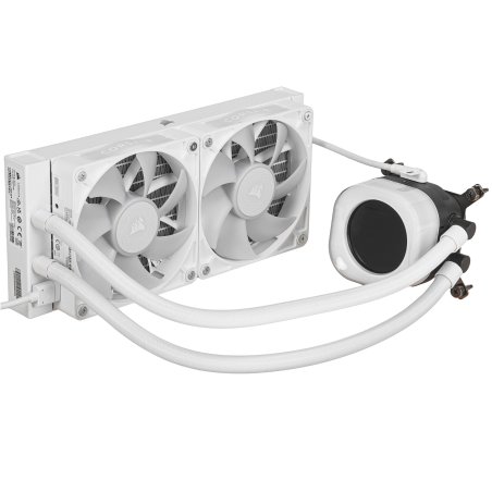 Система жидкостного охлаждения Water Cooling System Corsair iCUE LINK TITAN 240 RX LCD (240мм, белый, RGb/ Fans: 2x120мм, 73.5CFM, 36dBA, 2100RPM/ S: 1851, 1700, AM5, AM4)