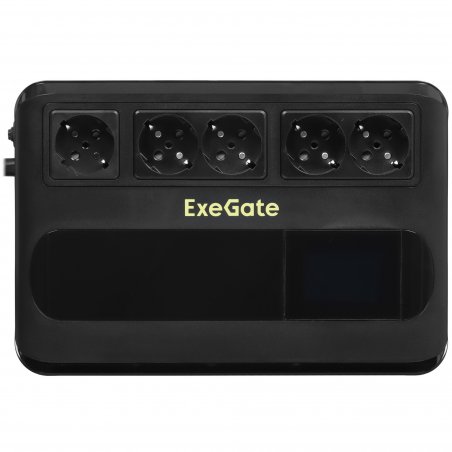 Источник бесперебойного питания ExeGate NEO Smart BU-800.LCD.AVR.5SH 800VA/480W, цветной LCD-дисплей, AVR, 5*Schuko, черный