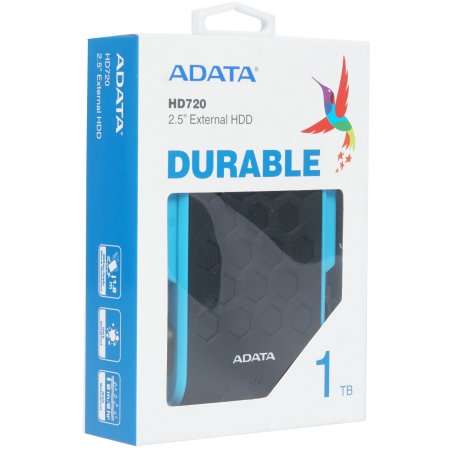 Внешний HDD 2.5" ADATA HD720, 1TB, USB 3.2 Gen 1 Type-A, 5400 rpm, синий