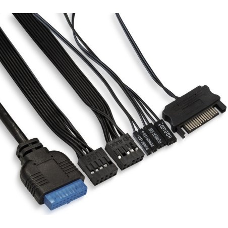 Компьютерный корпус Miditower ExeGate EVO-8225-NPX700 (ATX, БП 700NPX с вент. 12см, 2*USB+1*USB 3.0, черный, 2 вент. с RGb подсветкой и полоса на передней панели, боковая панель - закаленное стекло)