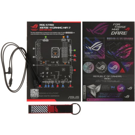 Материнская плата ASUS ROG STRIX X870E-H GAMING WIFI7, AM5, AMD X870E, 4xDDR5, 4xSATA, 4xM.2, 1xPCIe 5.0 x16, 1xPCIe 4.0 x4, 1xHDMI, 2xUSB-C 40Gbps (USB4), 1xUSB-C 10Gbps, 3xUSB-A 10Gbps, 6xUSB-A 5Gbps, 2xUSB-A 2.0, 2x3.5 мм, 7.1, ATX
