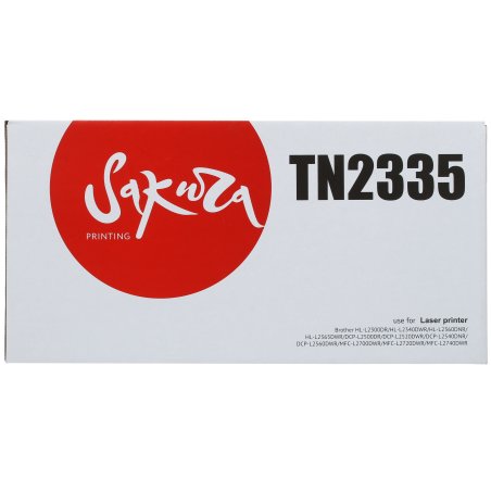Картридж лазерный Sakura TN2335 для Brother HL-L2300DR, HL-L2340DWR, HL-L2360DNR, HL-L2365DWR, DCP-L2500DR, DCP-L2520DWR, DCP-L2540DNR, DCP-L2560DWR, MFC-L2700DWR, MFC-L2720DWR, MFC-L2740DWR, черный, 1200 к