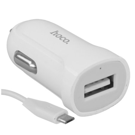 Авто ЗУ HOCO (6957531067788) Z2 белый АЗУ 1USB 1.5A для micro USB
